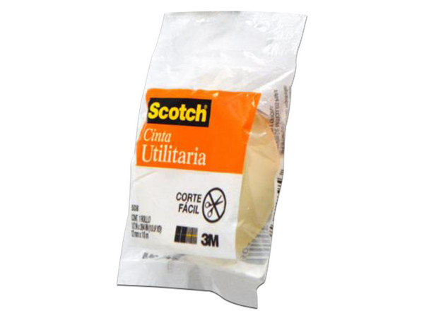 Cinta Adhesiva 3M 508, Scotch, En bolsa, 0.012 x 10m, Paquete con 8 piezas.