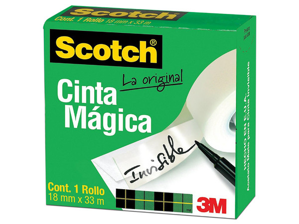 Cinta Adhesiva Scotch 3M Mágica 810, 19mm x 33m, 1 pieza.