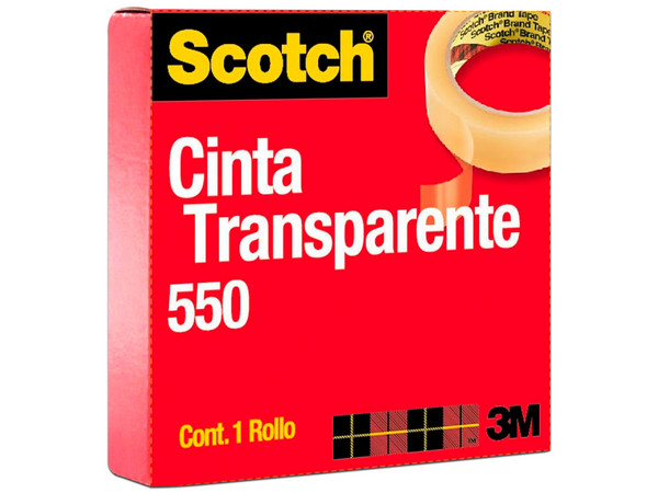 Cinta 3M 550 19mm x 65m, 1 Pieza. Color Transparente.