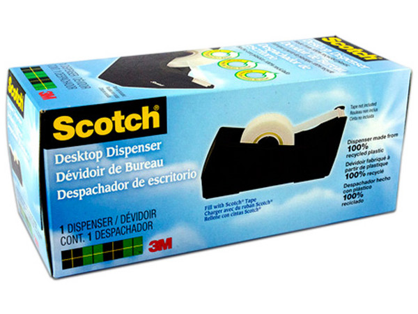 Despachador 3M Scotch C-38 para Cinta Adhesiva. Color Negro.