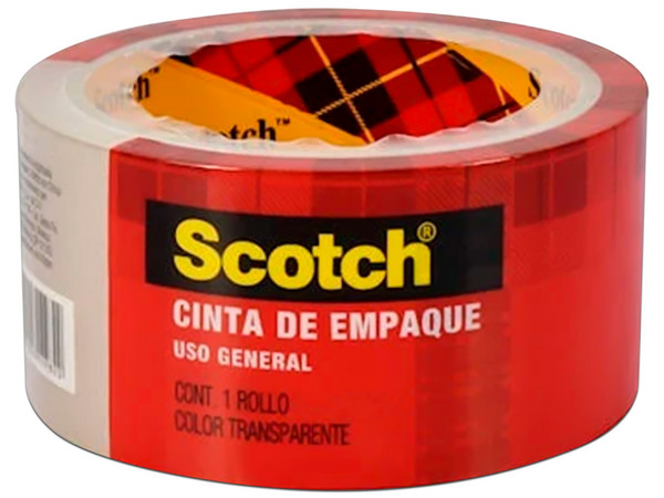 Cinta de empaque Scotch 3M 18mmx50m. Color Transparente.