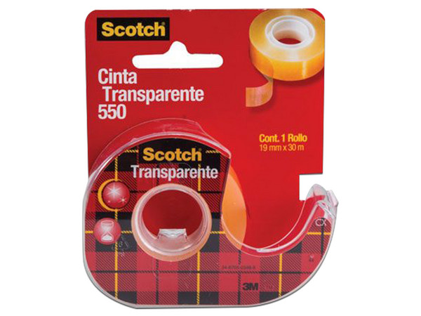 Cinta Scoth 3M 550 de 19mm x 30m, con Despachador.