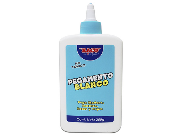 Pegamento Blanco Baco, frasco de 250g.