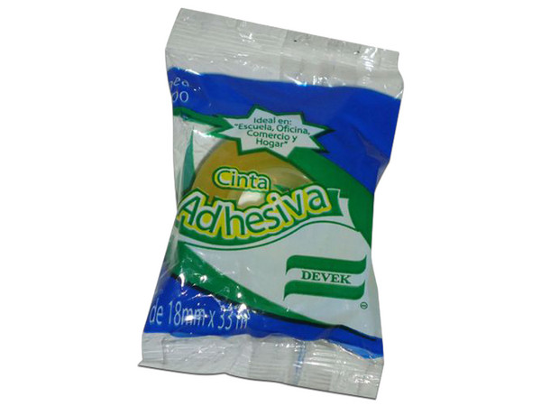 Cinta Adhesiva Devek 700 de 18mm x 33m, Color Transparente.
