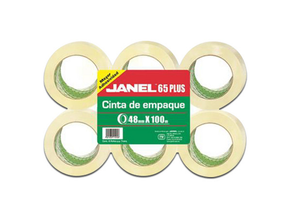 Cinta Adhesiva Janel de 48 mm x 100m. Paquete con 6 piezas
