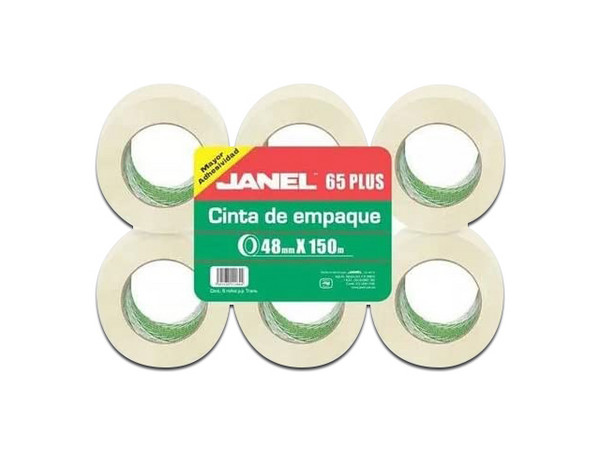CINTA JANEL EMPAQUE TRANSPARENTE .048X150MTS PAQ C/6
