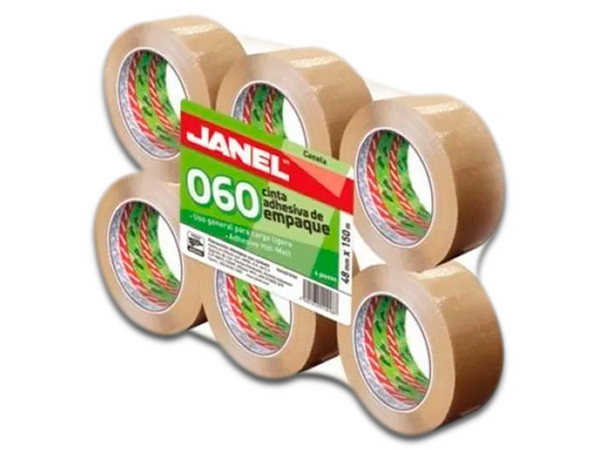 Cinta Janel para empaque tipo canela. Paquete con 6 piezas.