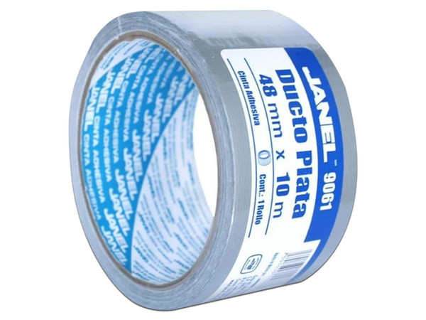 Cinta Adhesiva Janel Ducto 9061, Color Plata, 48mm x 10m, 1 Pieza.