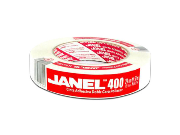 Cinta Janel Doble Capa Poliéster 400 24mmx50m 1 Pieza