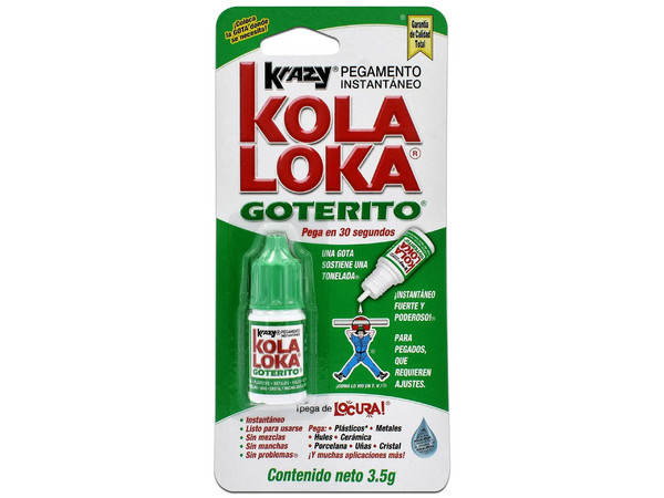 Pegamento Instantáneo Kola Loka Goterito KLGPL5-MC, 3.5g. Color Transparente.