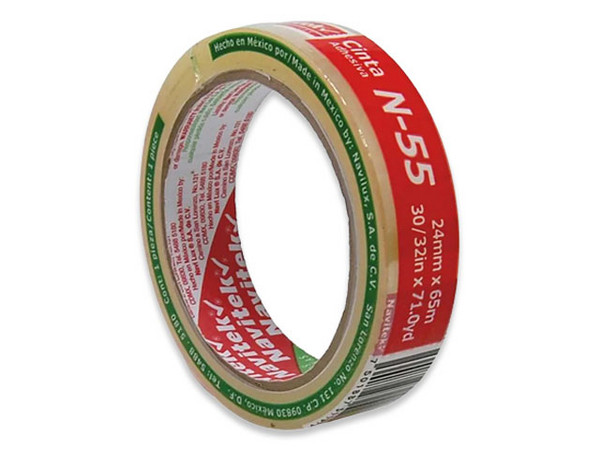 Cinta de Empaque NAVITEK 24x65, Corte Fácil, Longitud 65 m, Ancho 24 mm.