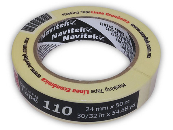 Masking Tape, Navitek, 110, 24 mm x 50 m, Color Natural, Uso General.