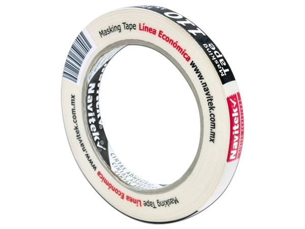 Cinta Navitek Masking Tape, 12mm x 50m, 1 Pieza, Color Blanco.

