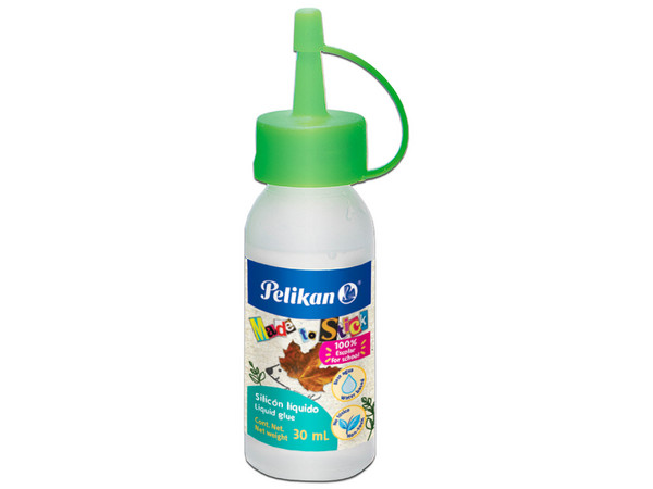 Silicón Líquido Pelikan Base de Agua. Presentación de 30 ml, Color Multicolor, Paquete con 1 Pieza.