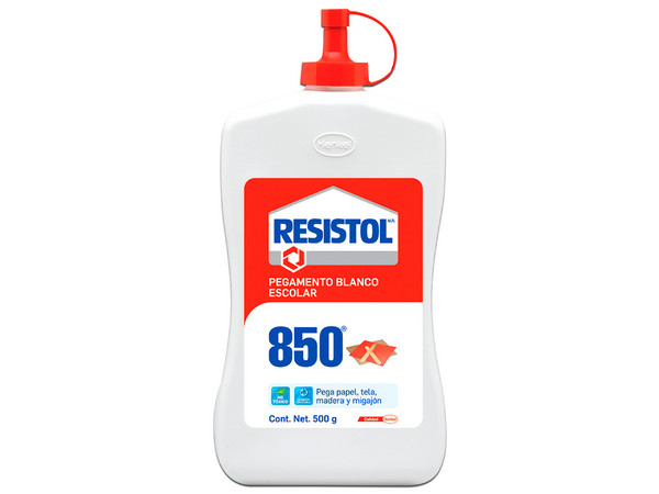 Pegamento blanco líquido Resistol 850, de 500g, 1 Pieza.