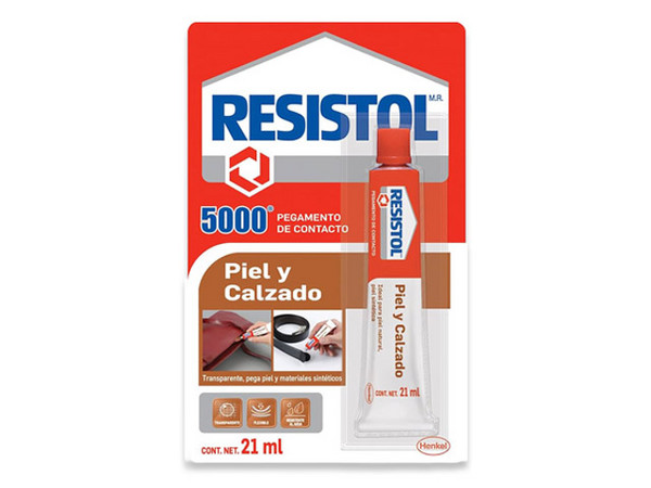 Pegamento de Contacto Resistol 5000 Piel y Calzado, Tubo de 21ml.