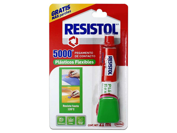 Pegamento de contacto Resistol 5000, para Plásticos Flexibles, 21 ml.