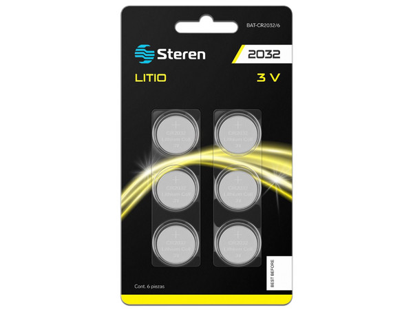 Pila de Botón 2032 Energizer, Lithium 3V, Paquete de 6 Unidades.