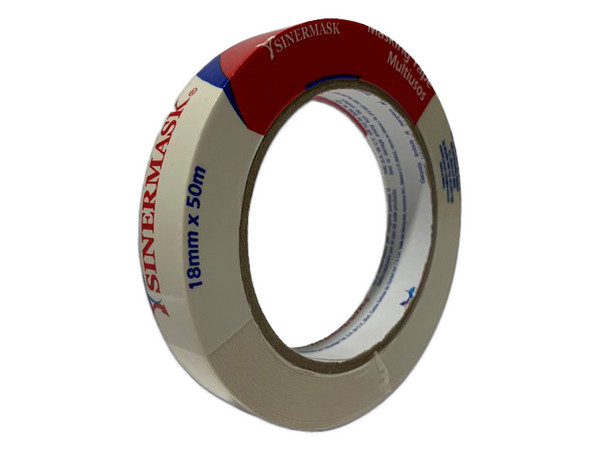 Cinta Adhesiva Tuk Masking Tape 106, 18mm x 50m, 1 pieza, Color Blanco.