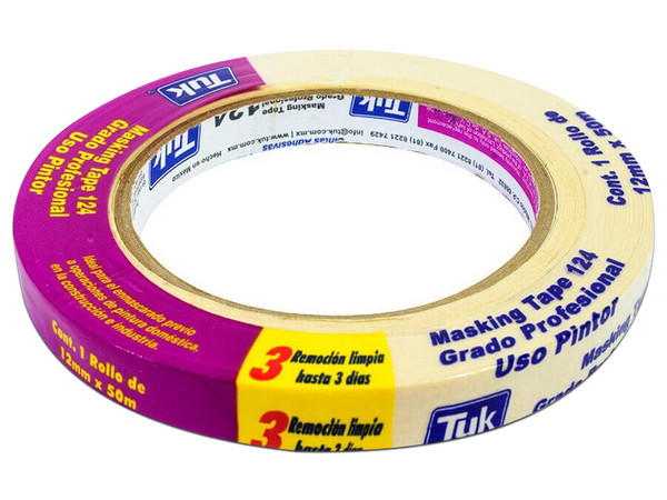 Cinta Masking TUK Tape 124 de 12mm x 50m.