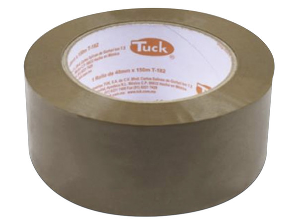 Cinta Adhesiva Tuk 182 de 48mm x 50m, Color Canela. Paquete con 6 piezas.