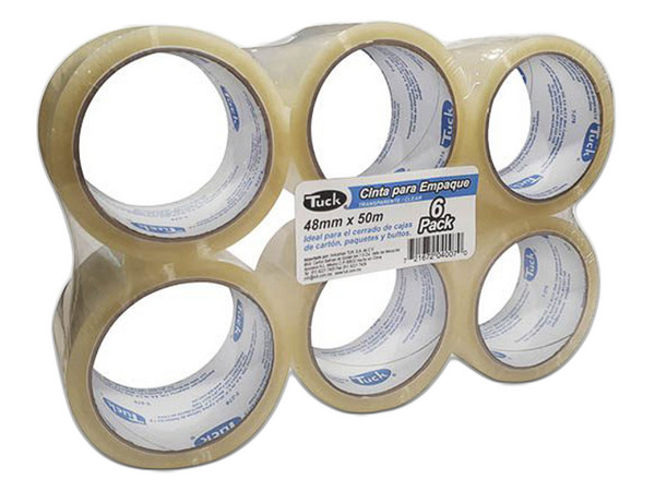 Cinta de Empaque TUK 257820 de 48mm x 50m, Transparente, 1 Pieza.