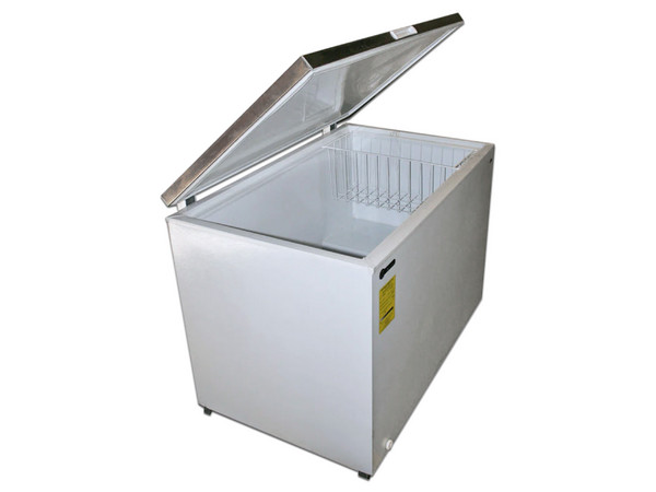 Congelador Criotec CTCC-10 de 15 Pies Cúbicos, 378 Litros, 115V, Tapa Cofre Acero Inoxidable, Color Blanco.