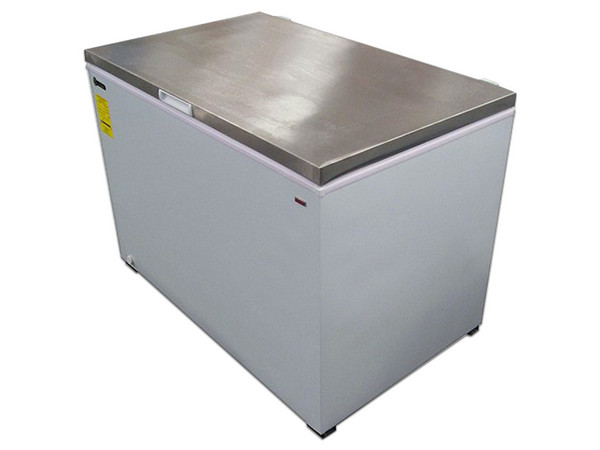 Congelador Criotec CTCC-10 de 15 Pies Cúbicos, 378 Litros, 115V, Tapa Cofre Acero Inoxidable, Color Blanco.
