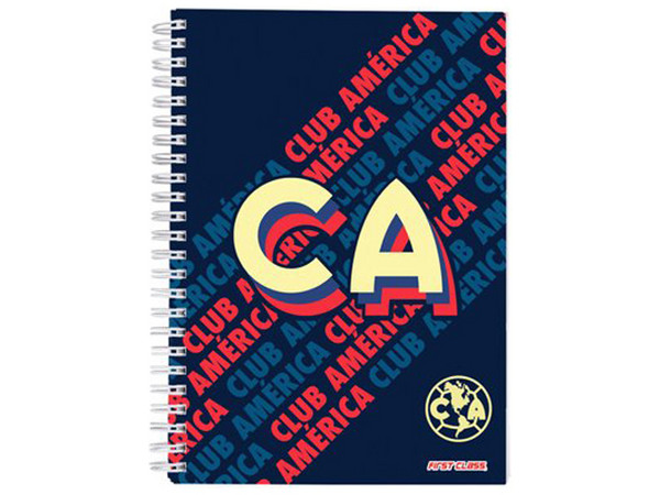 Cuaderno Profesional Dietrix First Class, Pasta Dura, Doble Anillo, 80 Hojas Raya, Club América Modelo CA Azul.