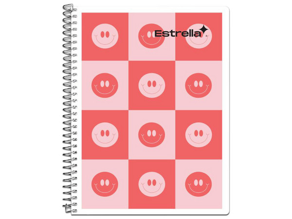Cuaderno Estrella Forma Francesa, Papel Rayado, 100 Hojas. Portada Rústica, Espiral Metálico Sencillo, Colores Variados. Altura de 205 mm.