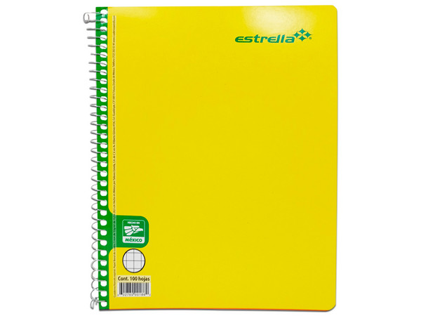 Cuaderno Estrella 0186 De Cuadro Chico, Forma Francesa de 100 hojas.