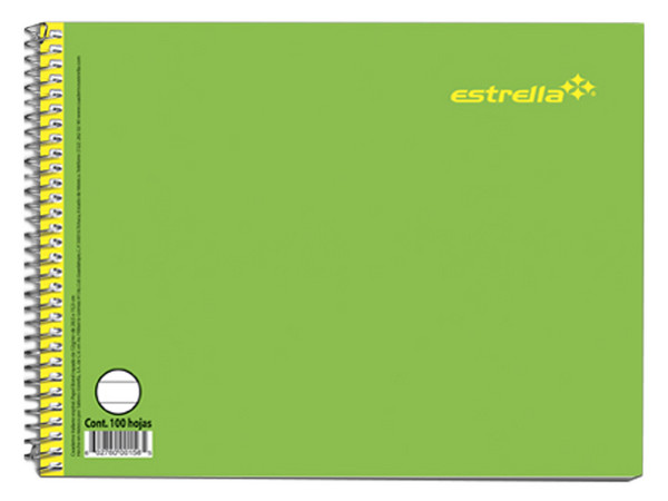 Cuaderno Estrella Forma italiana de Raya, 100 hojas.