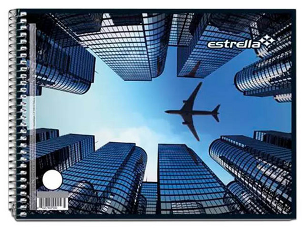 Estrella Italiana Blanco, 100 Hojas, Encuadernación en Espiral. Papel Cuadriculado, Colores Multicolor.