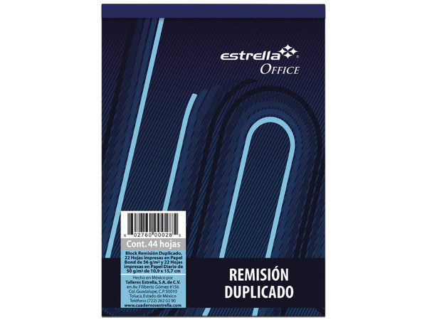 Block de Remisiones Estrella 32-D Cantidad 44 Hojas
