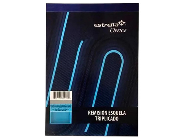 Block Estrella Remisión Esquela 33-D (Modelo 29) está compuesto por 44 hojas tamaño carta (21.6 x 27.9 cm), con copias en diferentes colores y lomo engomado para facilitar su manejo.