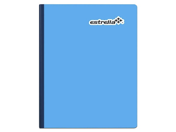 Cuaderno Estrella Profesional de Doble Raya, Cosido, 100 Hojas. Color Azul.