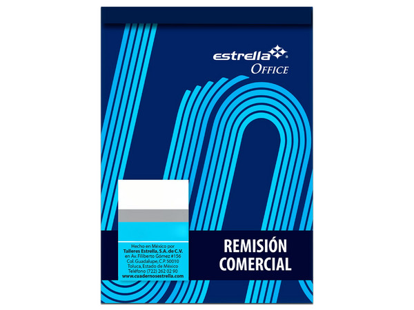 Block Estrella Remisión 50-O (Modelo 27) contiene 45 hojas tamaño carta (21.6 x 27.9 cm), ideales para registrar transacciones comerciales.