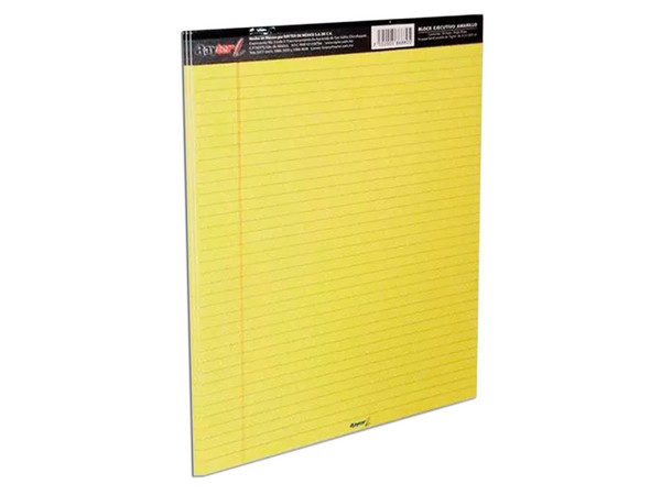 Block Rayter Tamaño Ejecutivo de 50 Hojas, Raya, Color Amarillo.