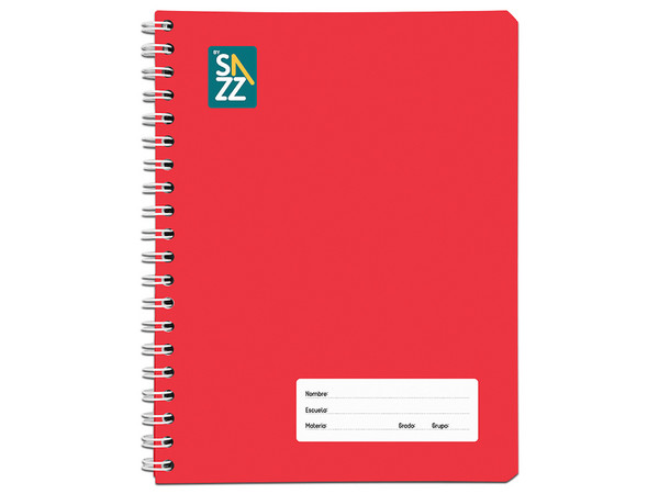 Cuaderno Profesional SAZZ 93325 Doble Aro, Cuadro Chico C5, 100 hojas. Unicolor.