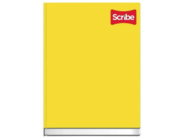 Cuaderno Scribe, raya, Forma Francesa, Pasta Dura, 96 Hojas, Color Amarillo.