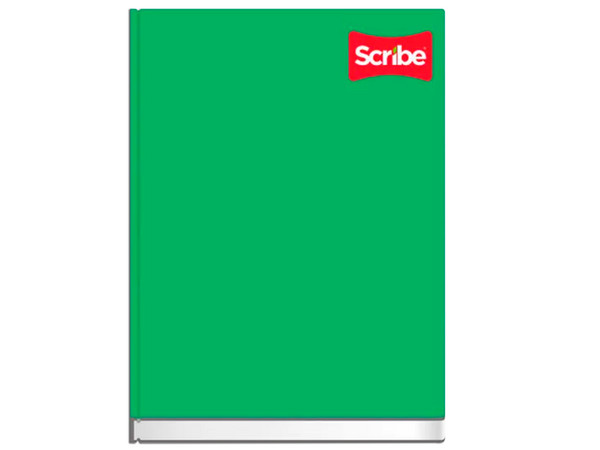 Cuaderno Scribe de Cuadro Chico, Forma Francesa, 96 hojas, Cosido. Color Verde.