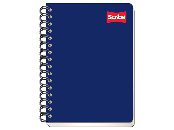 Cuaderno Scribe de Raya, Forma Francesa Clásica, 100 Hojas, Encuadernación en Espiral. Color Azul.