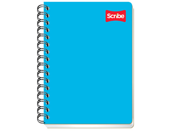 Cuaderno Forma Francesa Scribe Espiral Doble Cuadro Chico C5 con 100 Hojas (Modelo 1602) mide 15 x 21 cm y está compuesto por 100 hojas de papel bond rayado con cuadrícula de 5 mm, ideales para notas y apuntes. 