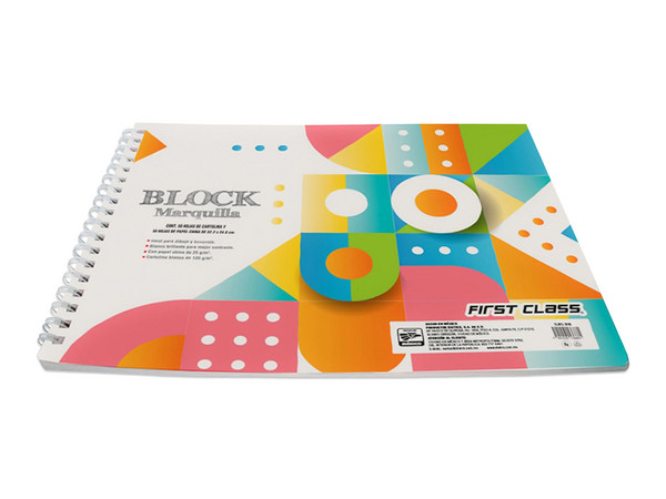 Cuaderno de Dibujo First Class con Papel de China, 50 Hojas, Tamaño 32.2 x 24.6 cm.