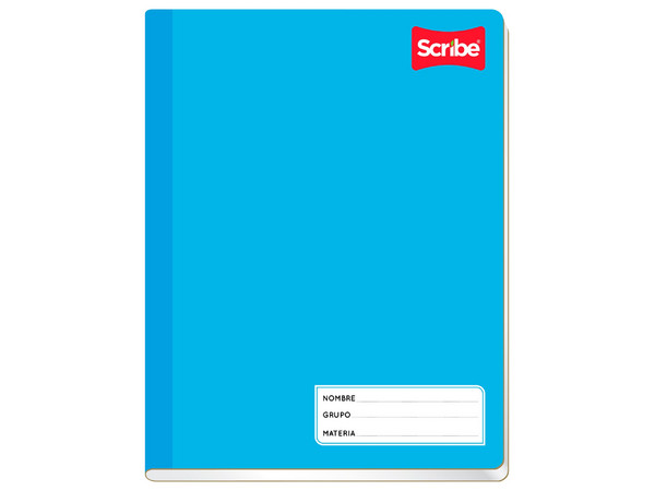 Cuaderno Scribe Francés Doble Rayas 100 Hjs Pasta Semirrígida Color Azul.