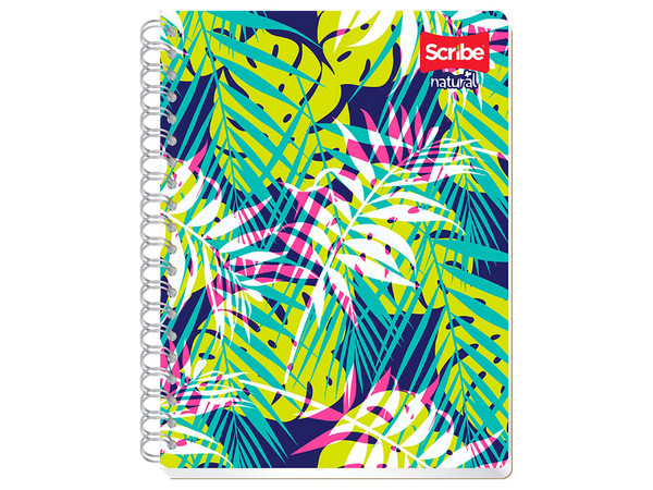 Cuaderno Profesional Scribe Tipo Raya, Espiral Doble, Diseño Natural, 200 hojas.