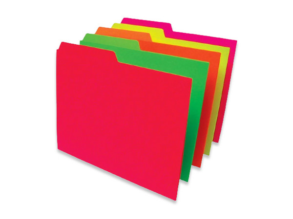 Folder Emplayado, Color Intenso, Paquete con 50 Piezas, Colores Surtidos.