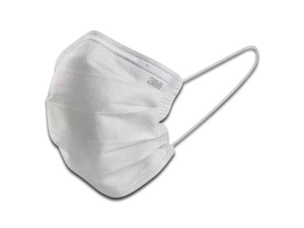 Cubrebocas Desechable 3M, 3 Capas, color blanco. 20 pzas.