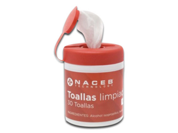 Toallas antiestáticas limpiadoras Naceb, sobre con 30 piezas.