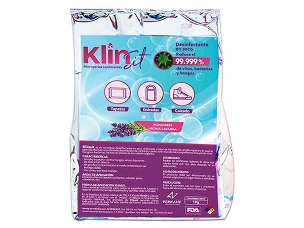 Microesferas Desinfectantes Verkauf Klinsit, Bolsa con 1 Kg, para Tapetes de Desinfección. Color Rosa.